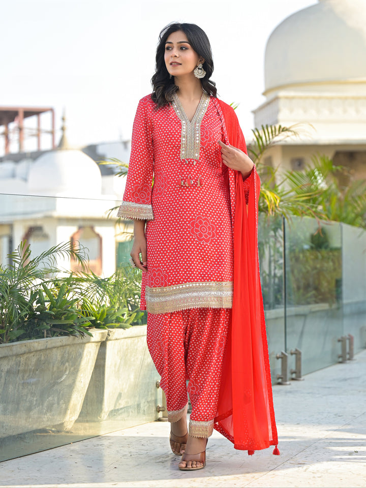 Bali Scarlet Farsi Salwar Suit Set