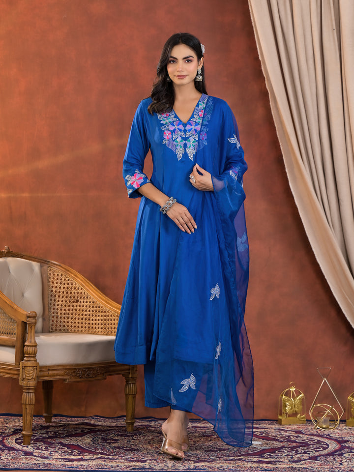 Chanda Cobalt Handwork Premium Anarkali