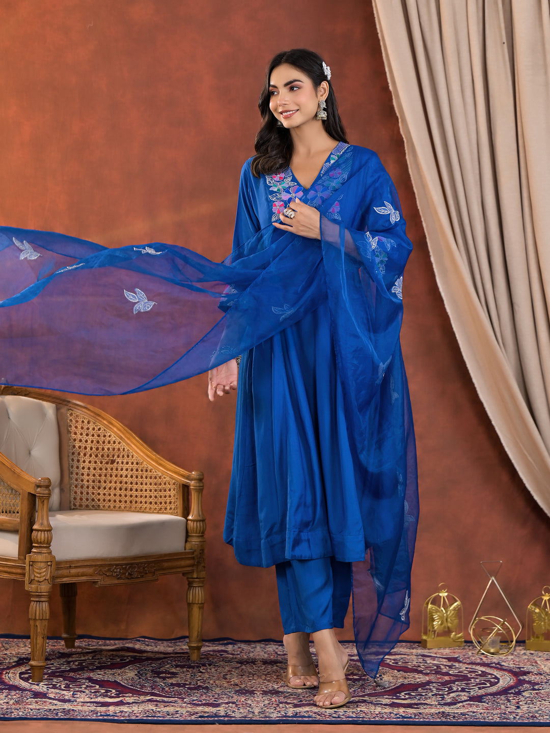 Chanda Cobalt Handwork Premium Anarkali