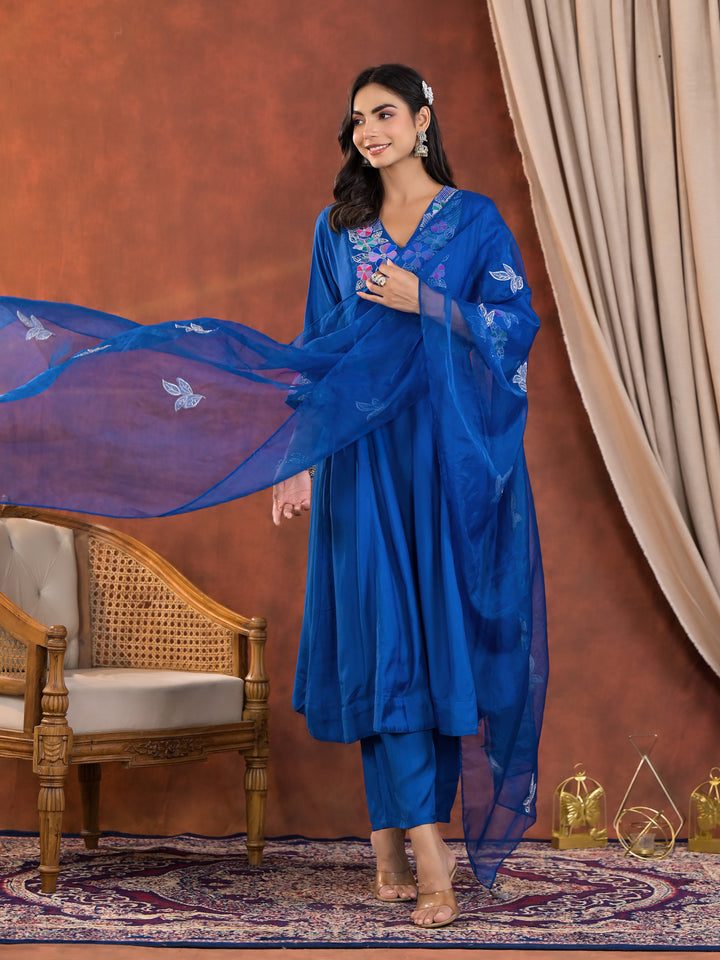 Chanda Cobalt Handwork Premium Anarkali