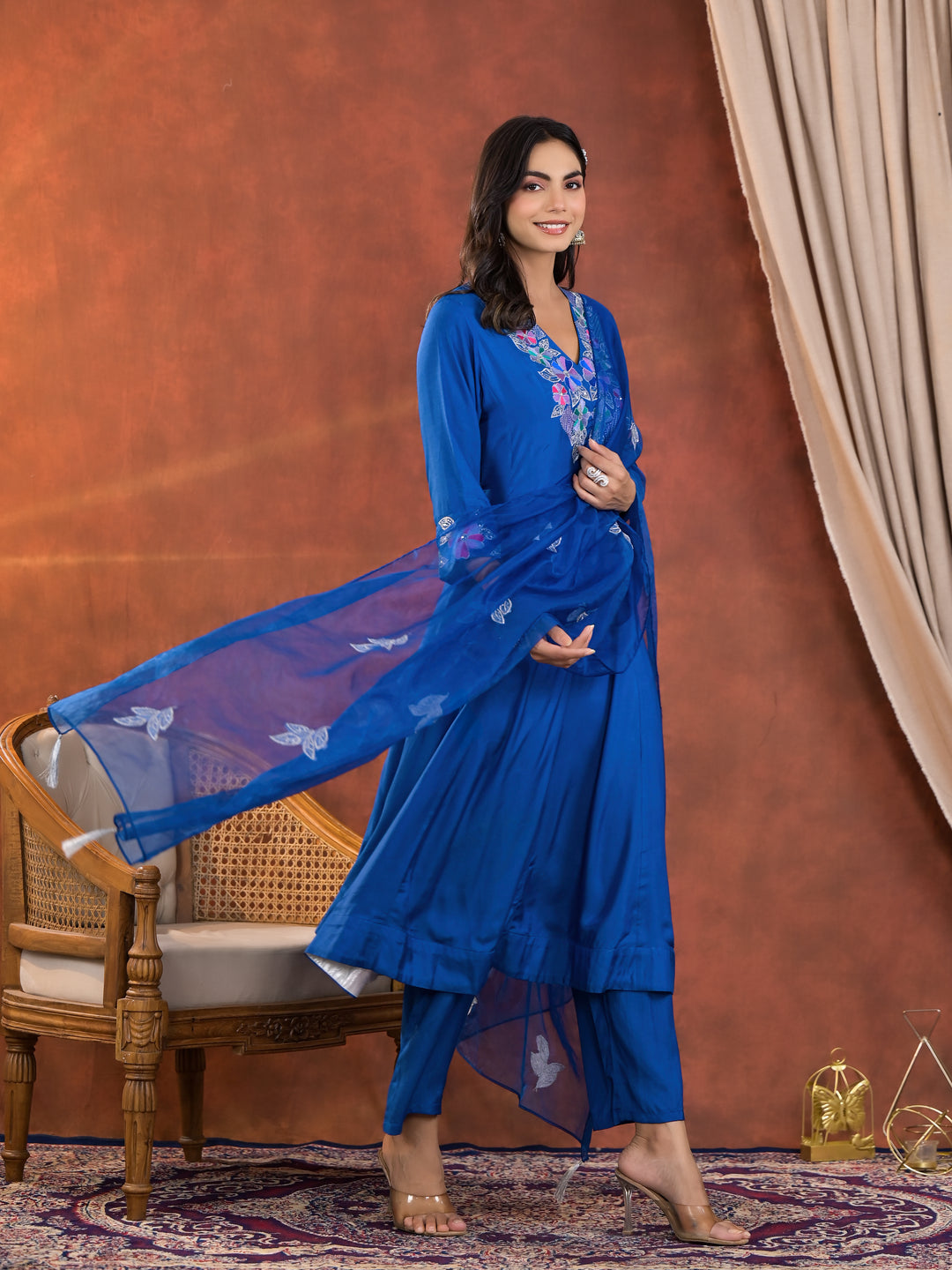 Chanda Cobalt Handwork Premium Anarkali