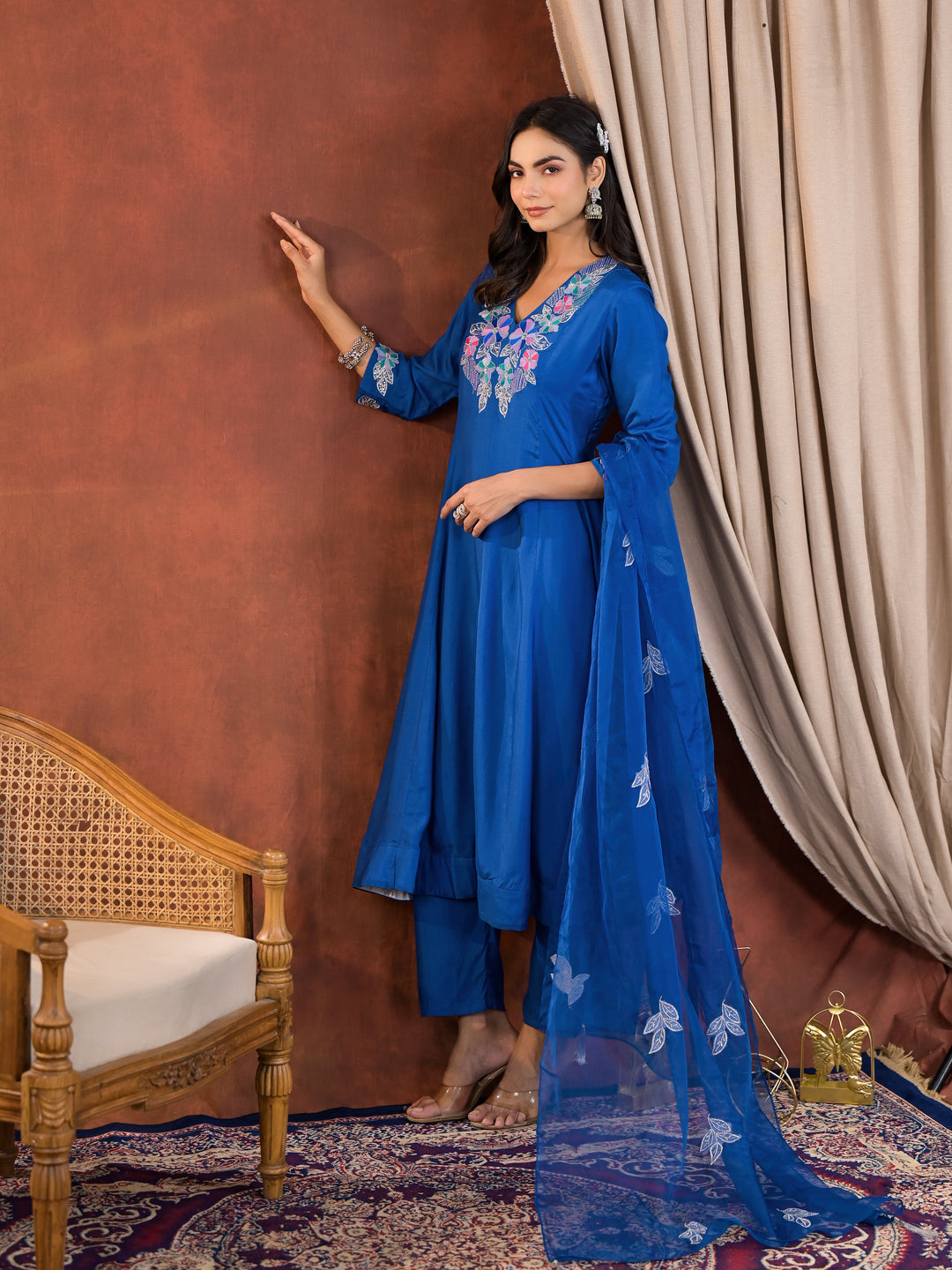 Chanda Cobalt Handwork Premium Anarkali