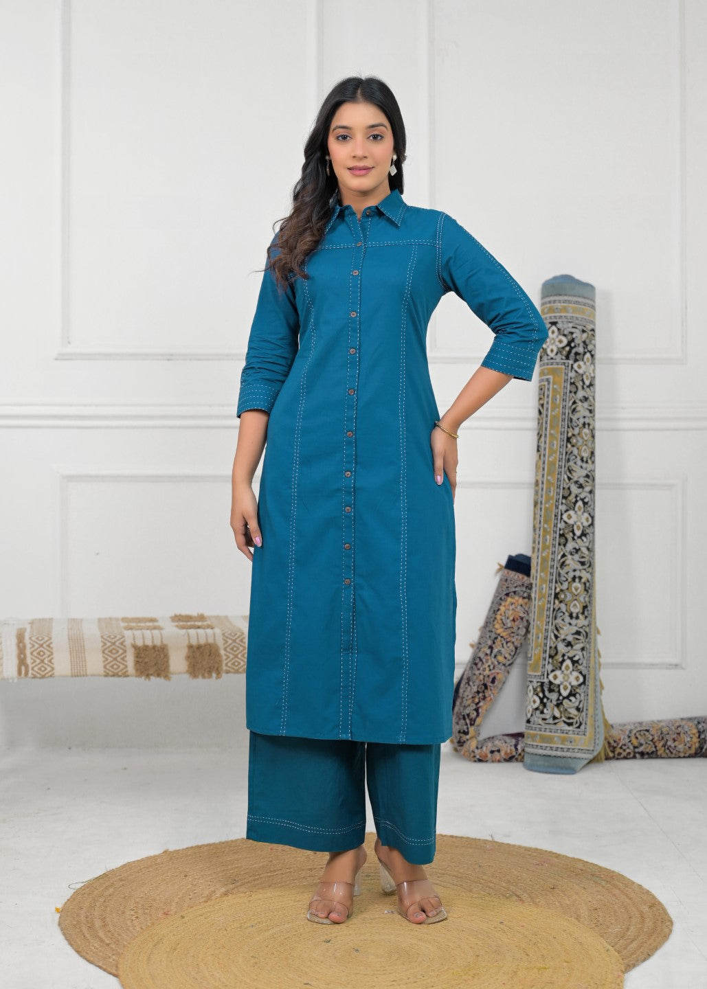 Ridhika peacock cotton co-ord set