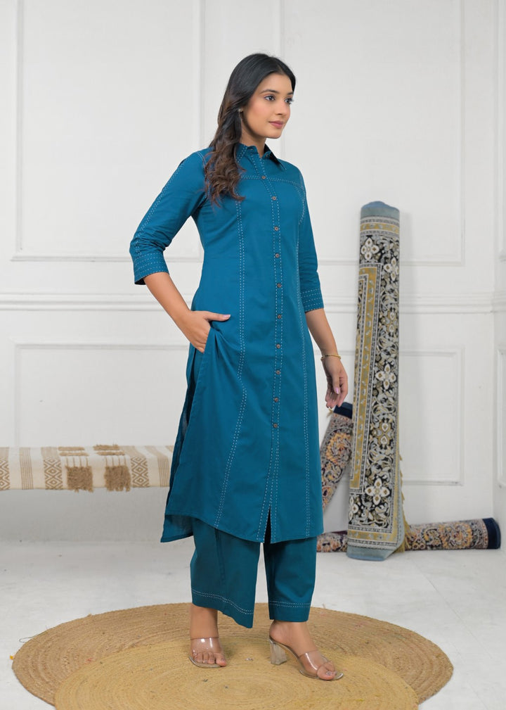 Ridhika peacock cotton co-ord set