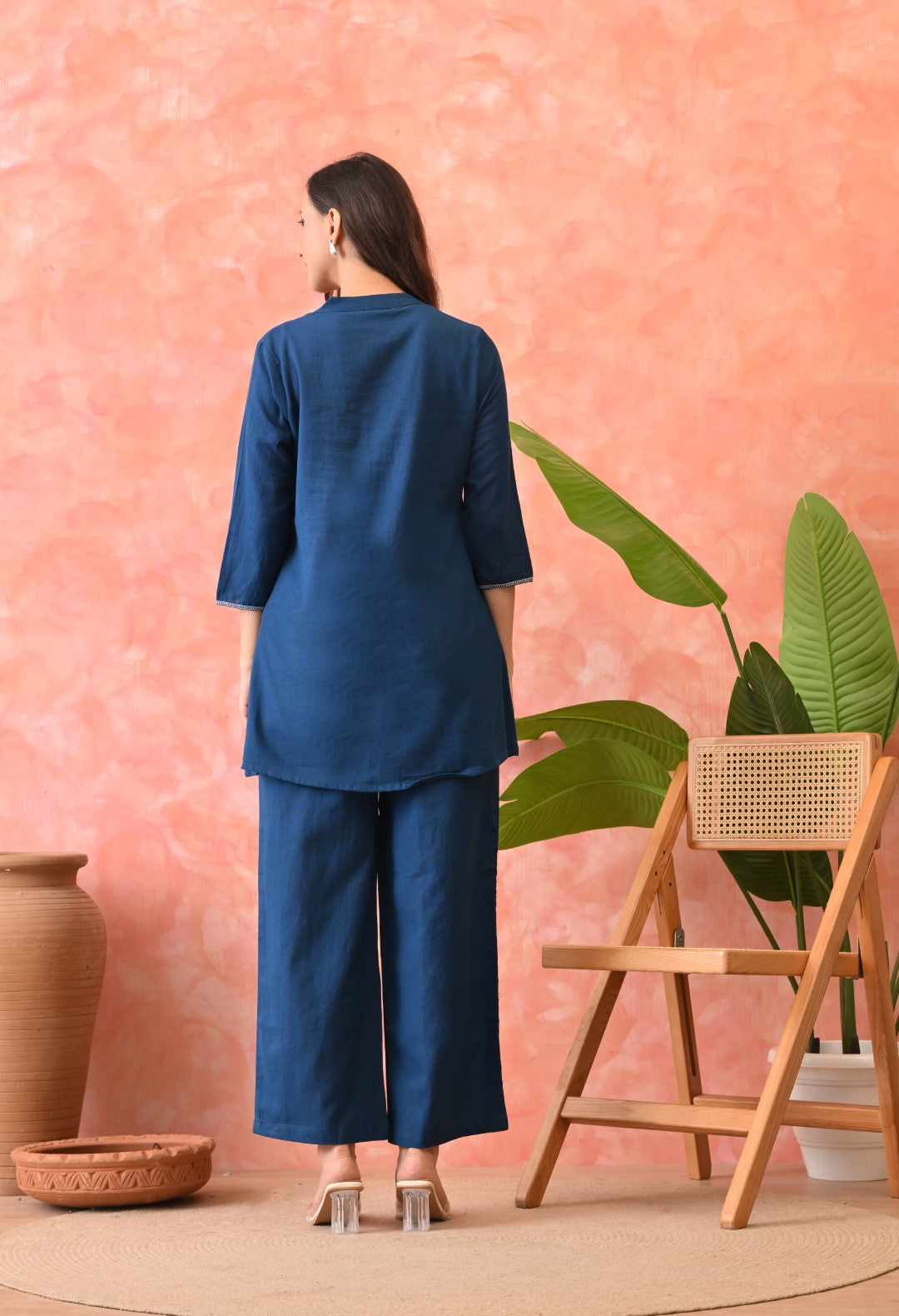 Omra Hibis Embroidery Cotton Co-ord Set