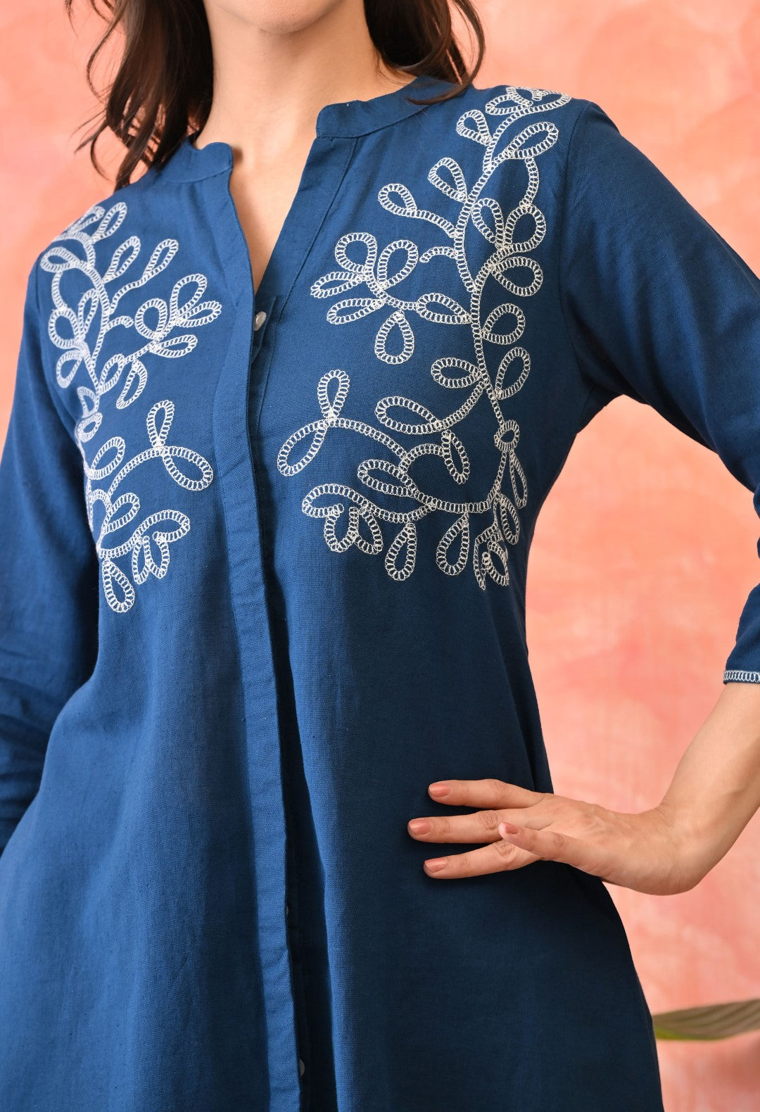 Omra Hibis Embroidery Cotton Co-ord Set