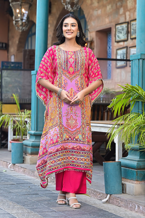 Mehna Blush Full Heavy Work Kaftan Pant Set