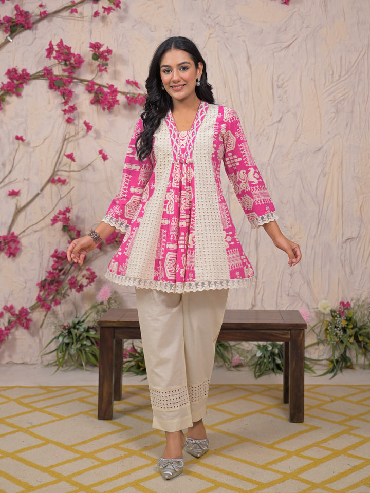 Bali Softpink Schiffli Cotton Co-ord Set