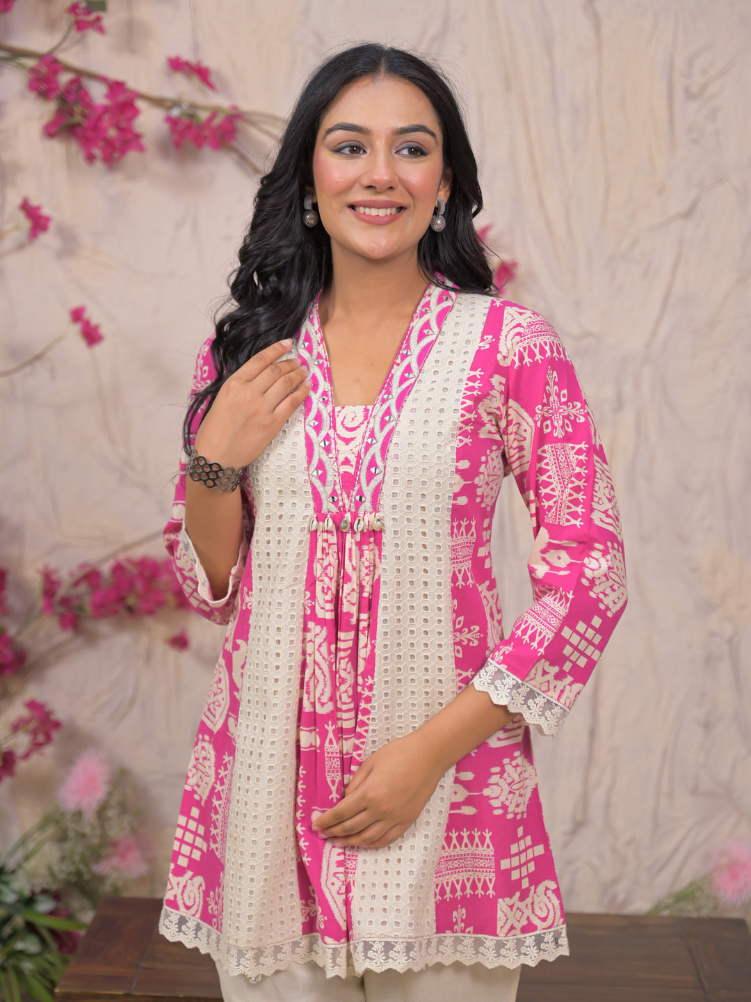 Bali Softpink Schiffli Cotton Co-ord Set