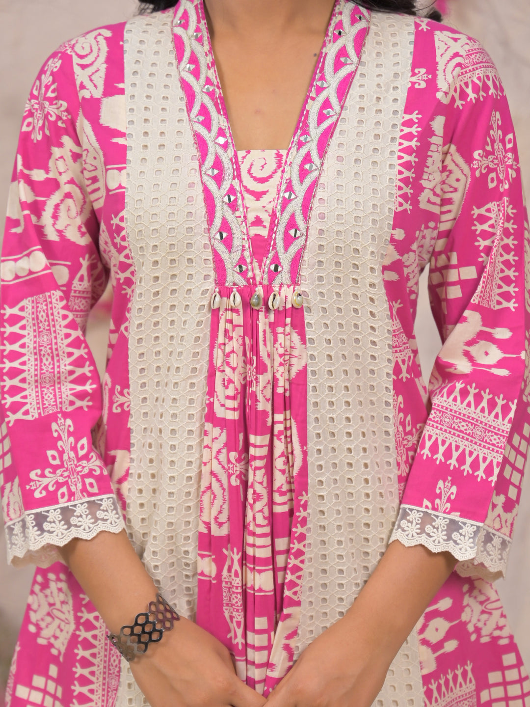 Bali Softpink Schiffli Cotton Co-ord Set