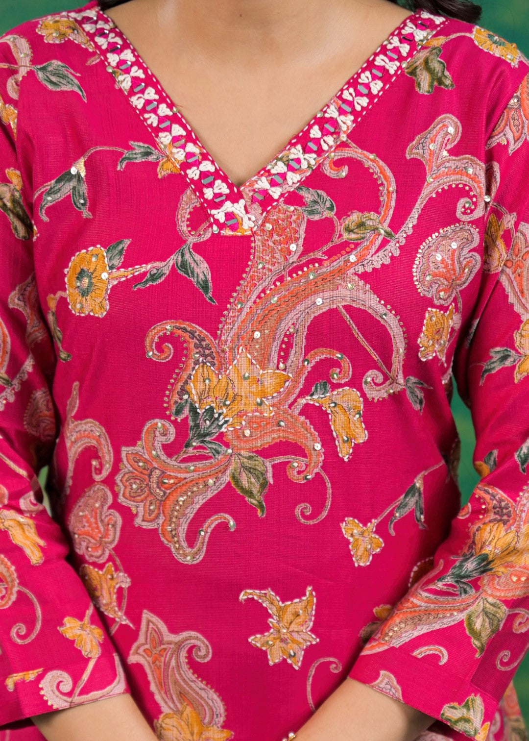 Shanti Cherry Printed Work Suit Set