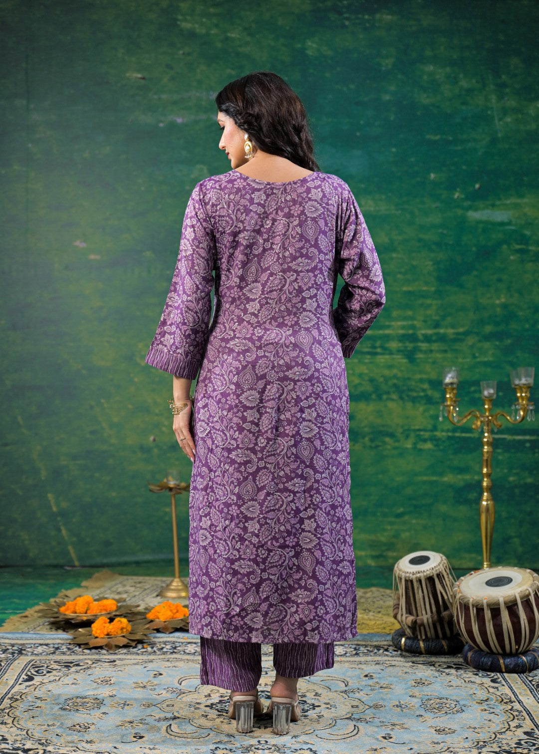 Shanti Heather Printed Work Suit Set