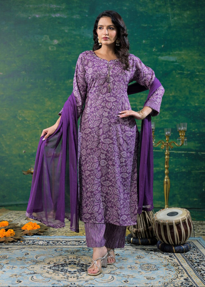 Shanti Heather Printed Work Suit Set