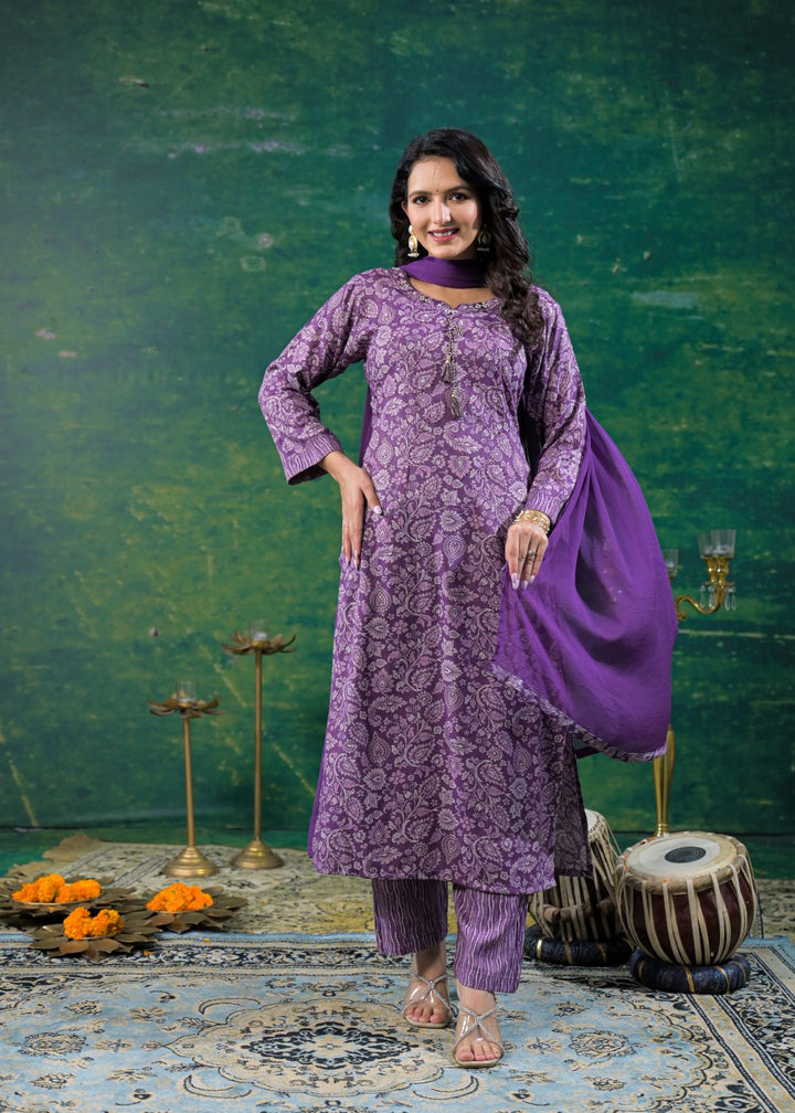 Shanti Heather Printed Work Suit Set