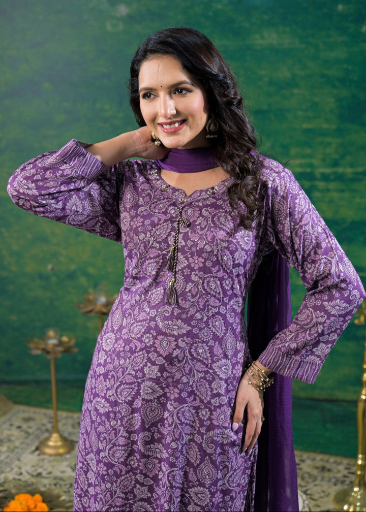 Shanti Heather Printed Work Suit Set