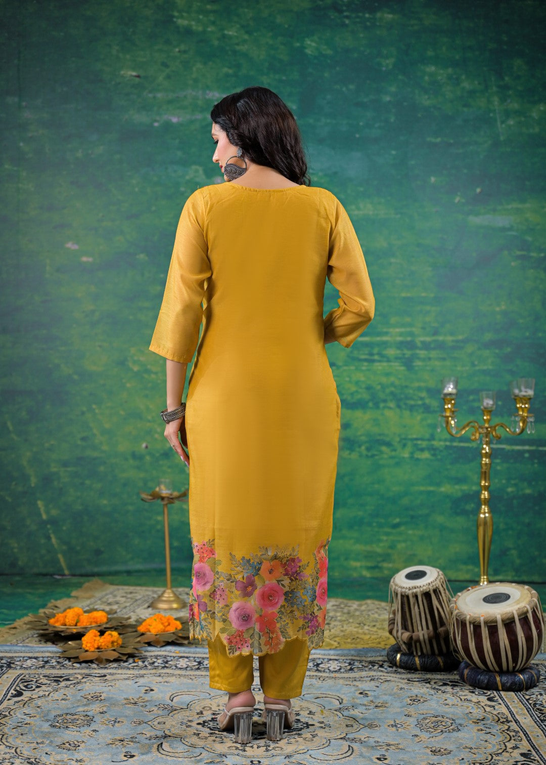 Vadehi Honey Embroidered Suit Set