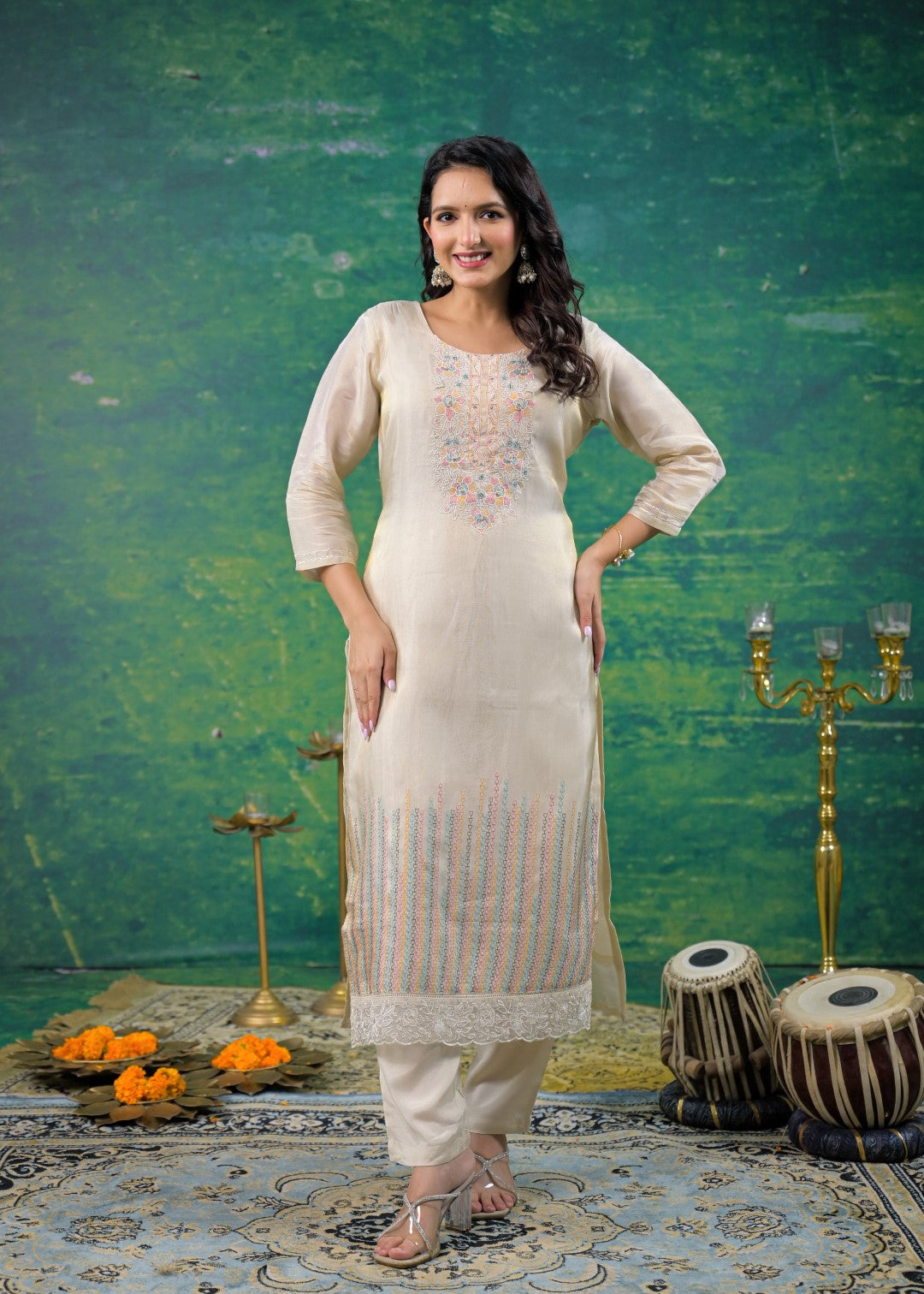 Mahi Fog Embroidered Suit Set