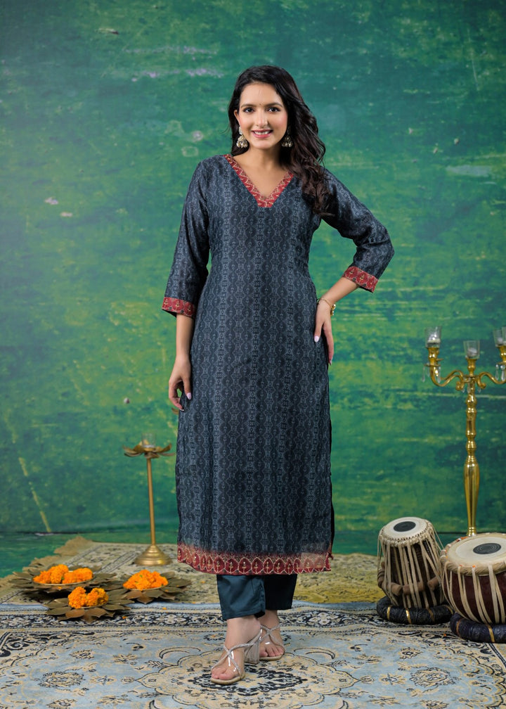 Katy Midnight Printed Suit Set