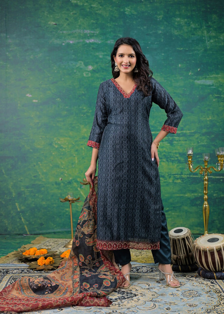 Katy Midnight Printed Suit Set