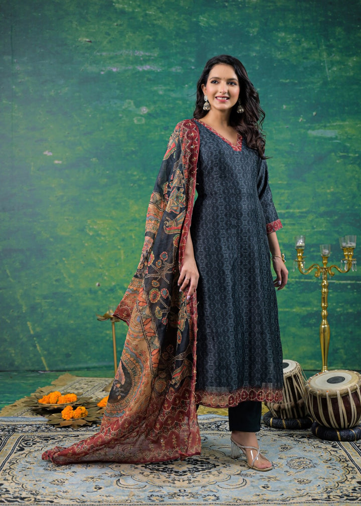 Katy Midnight Printed Suit Set