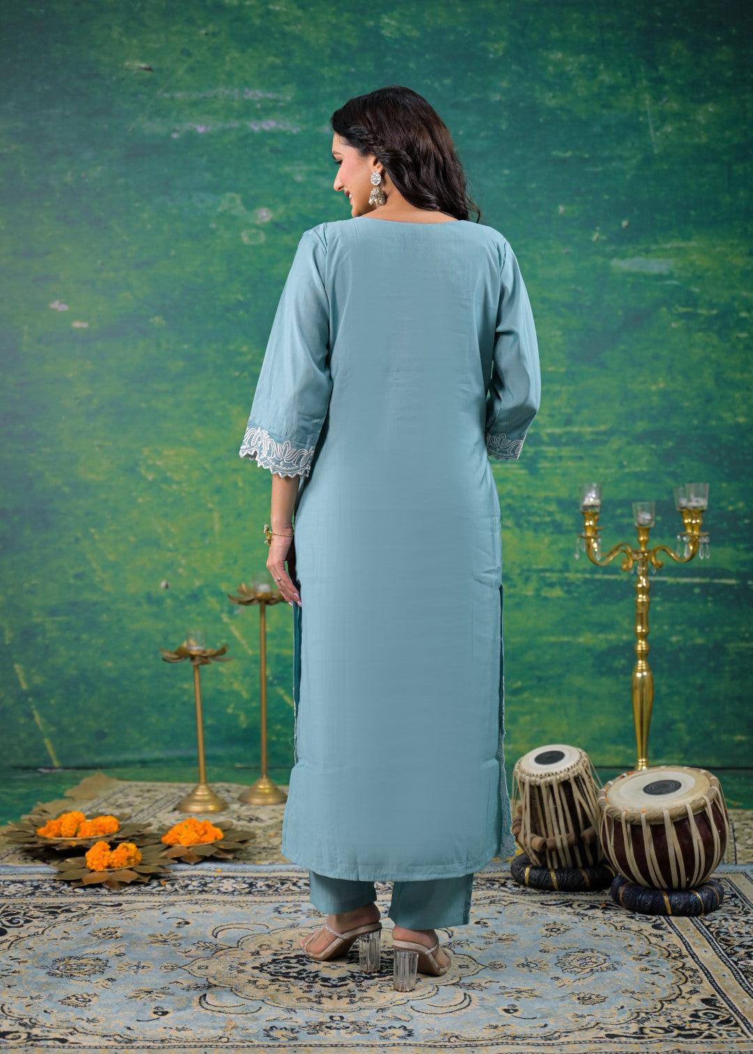 Morni Glacier Embroidered Suit Set