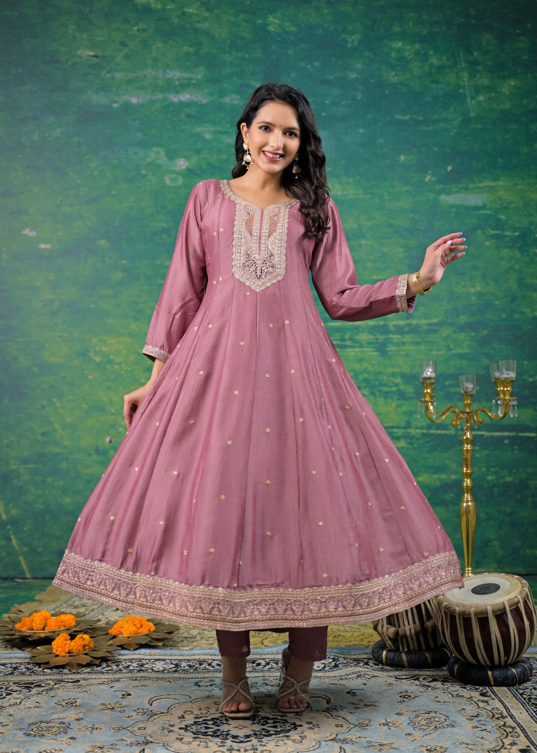 Shanti Salmon Full Work Suit Set