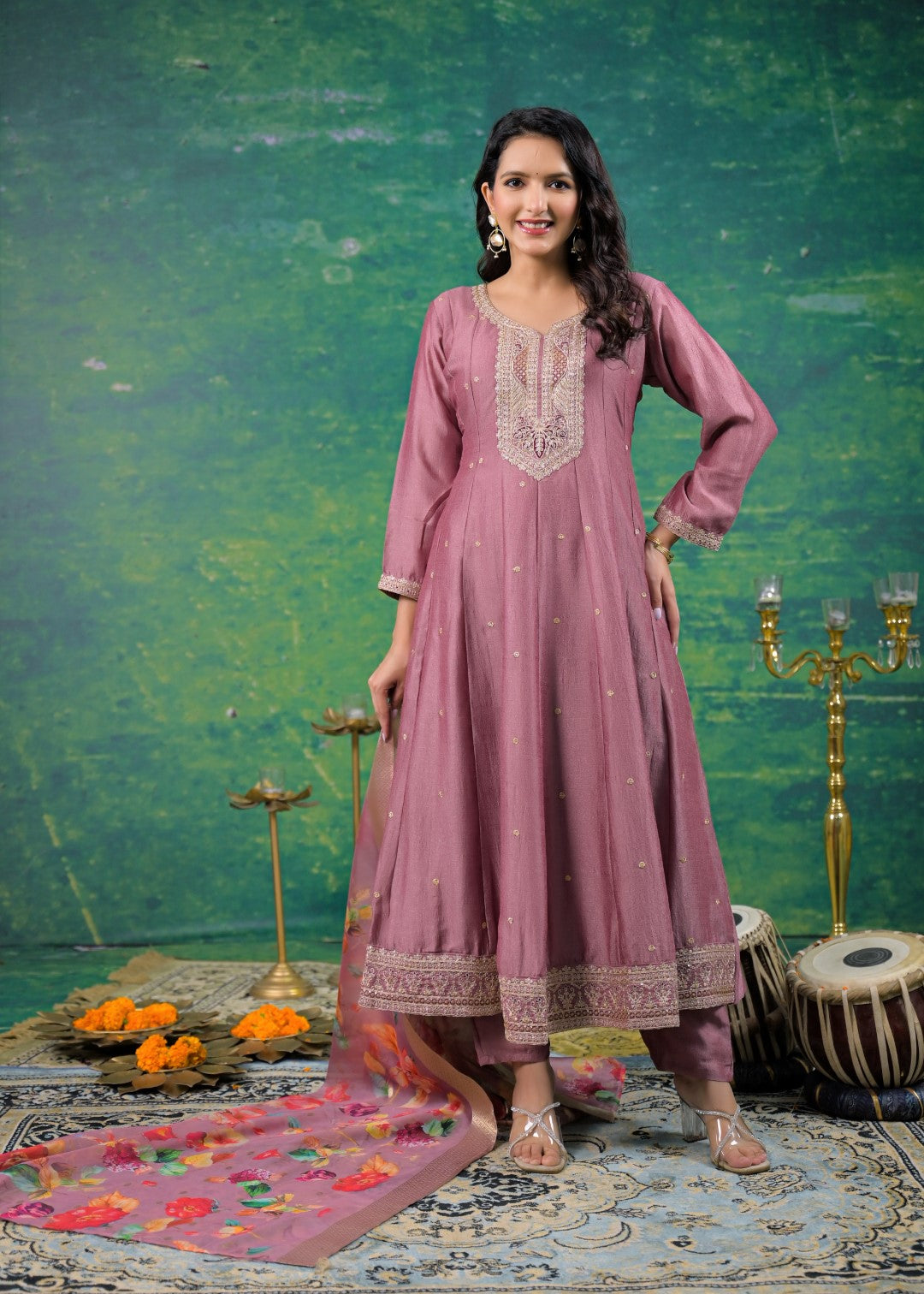 Shanti Salmon Full Work Suit Set