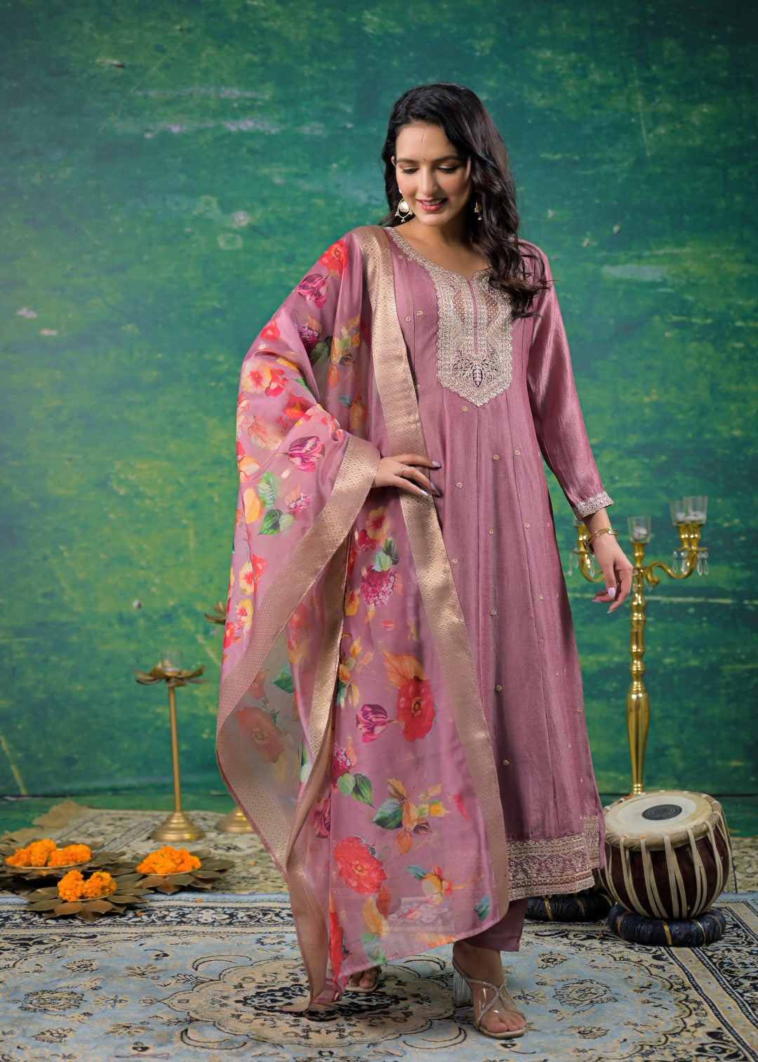 Shanti Salmon Full Work Suit Set