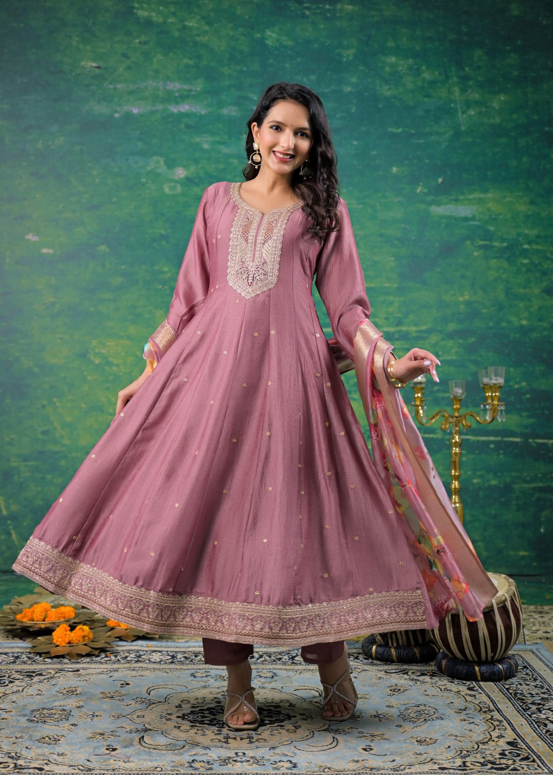 Shanti Salmon Full Work Suit Set