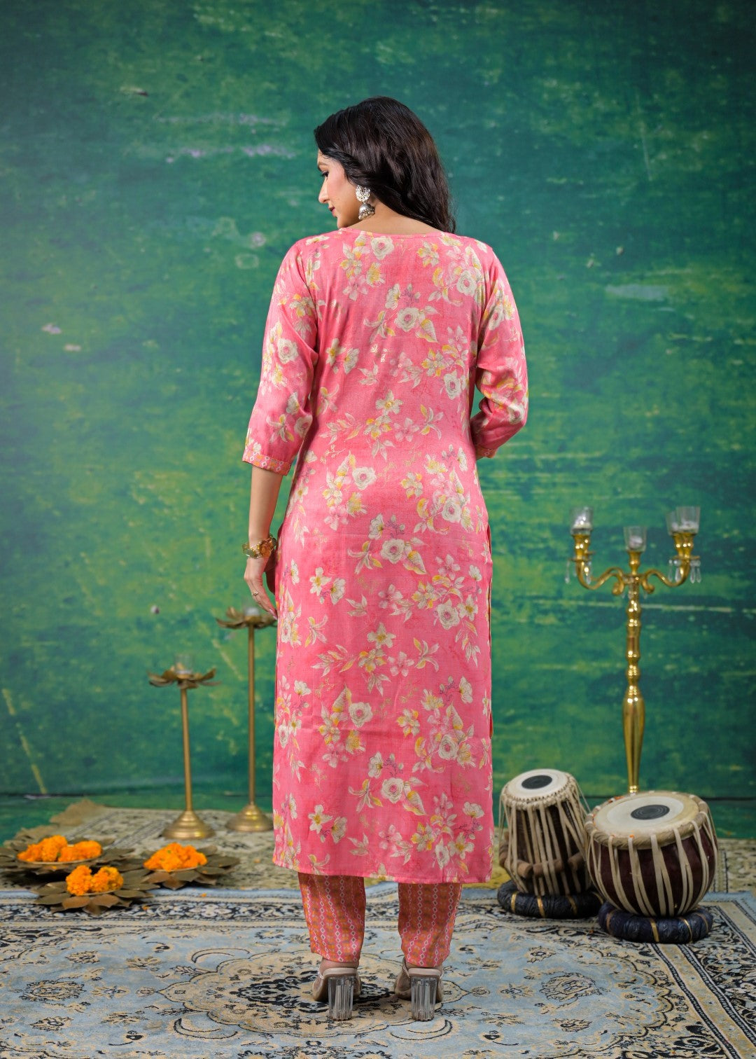 Shanti Floss Printed Work Suit Set