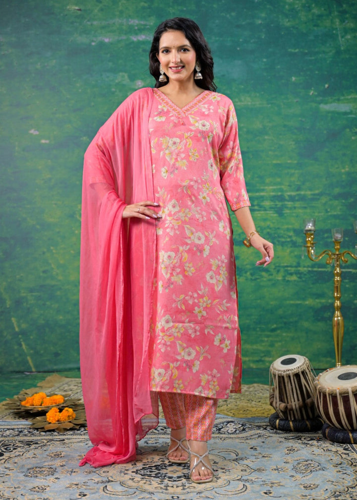 Shanti Floss Printed Work Suit Set