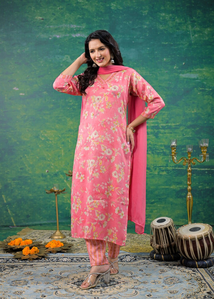 Shanti Floss Printed Work Suit Set