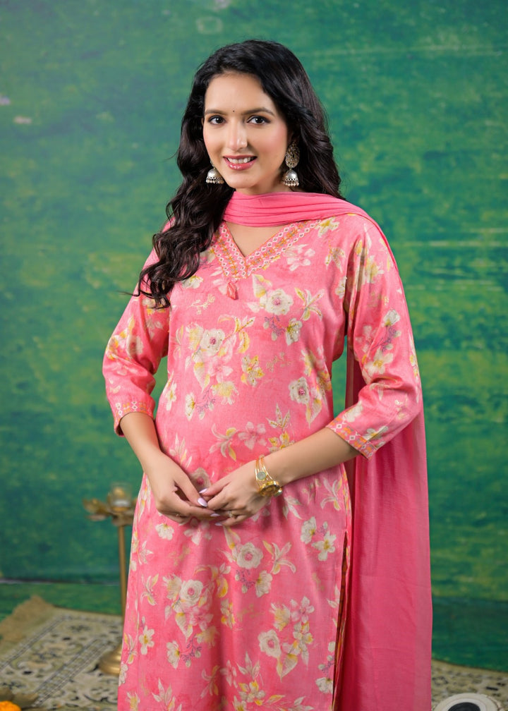 Shanti Floss Printed Work Suit Set