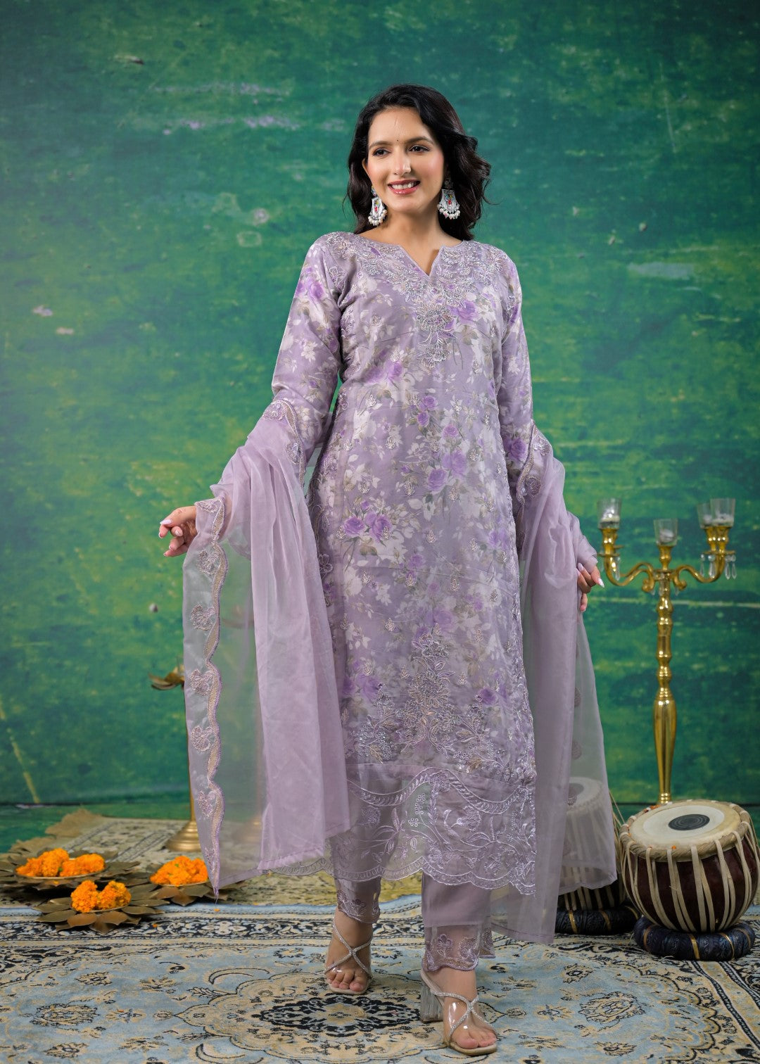 Mayuri Lily Printed Work Suit Set