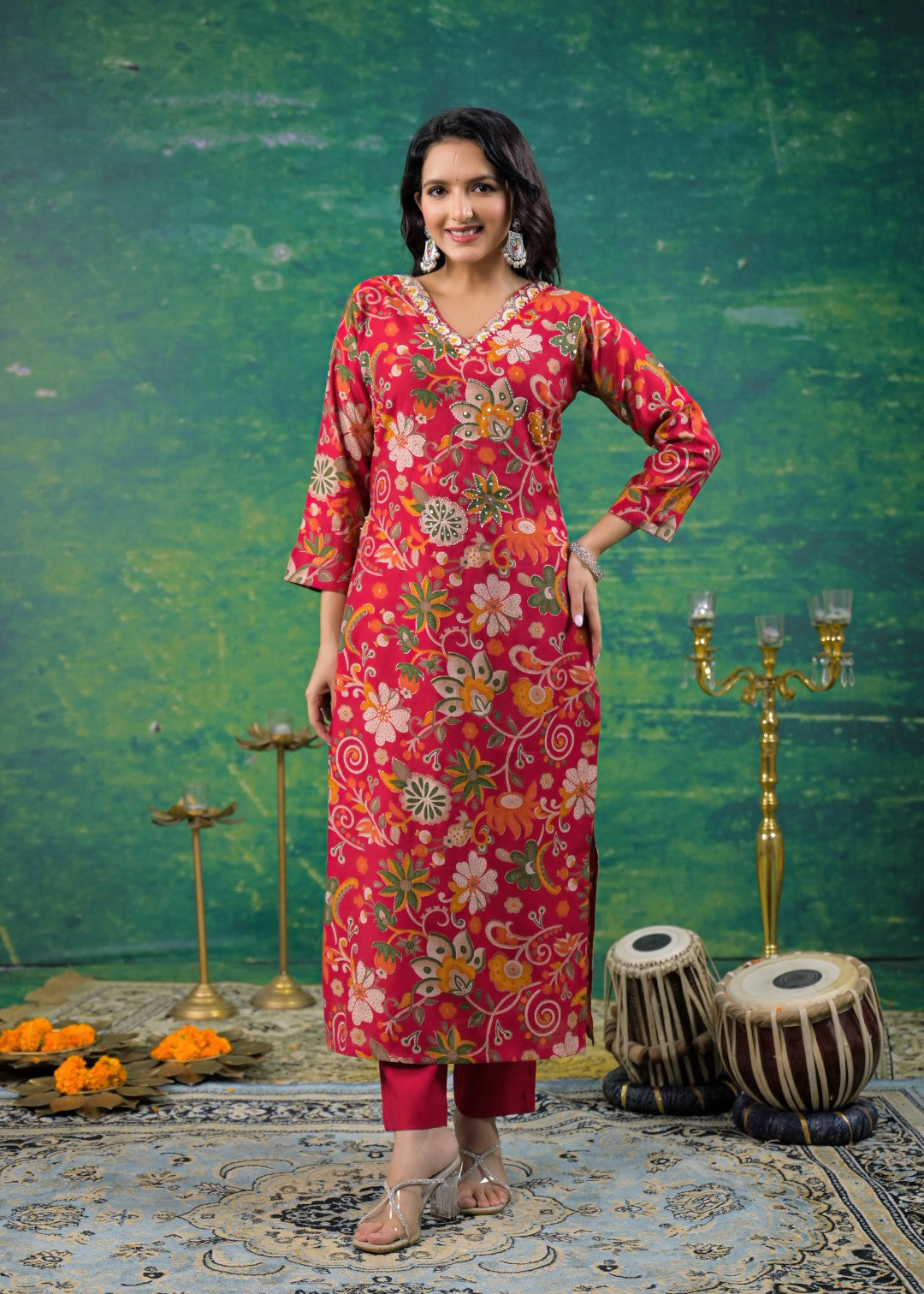 Shanti Jasper Printed Work Suit Set
