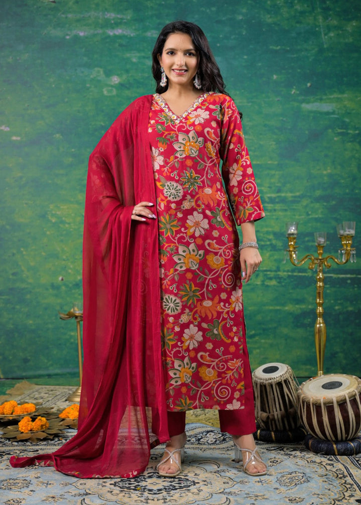 Shanti Jasper Printed Work Suit Set