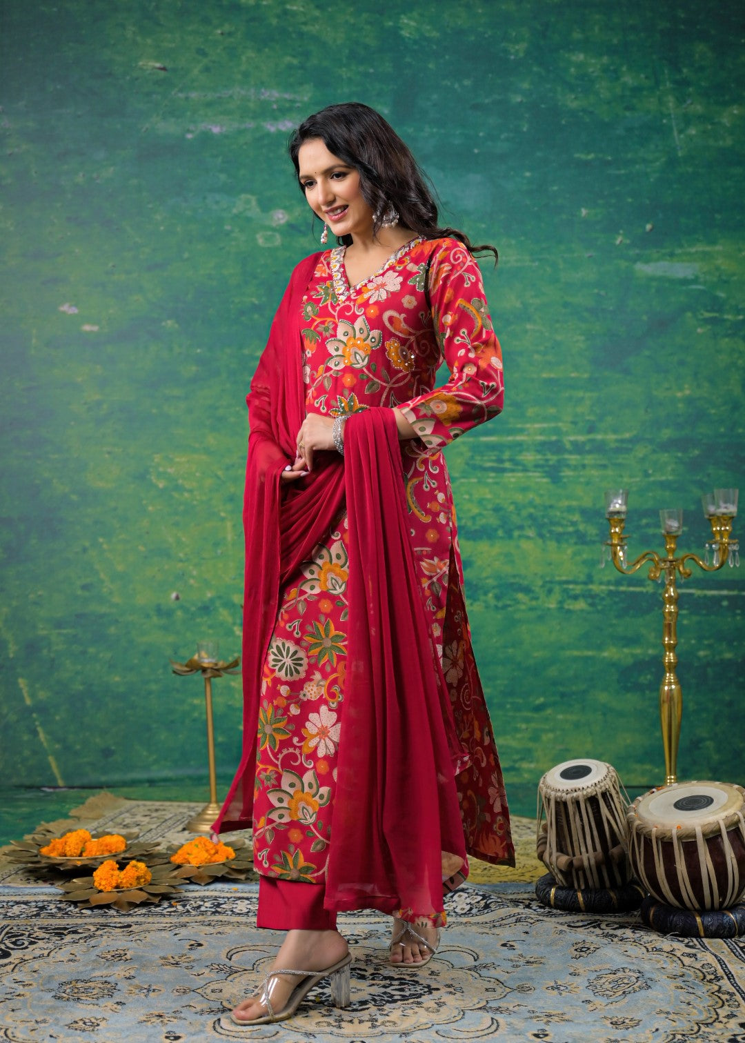 Shanti Jasper Printed Work Suit Set