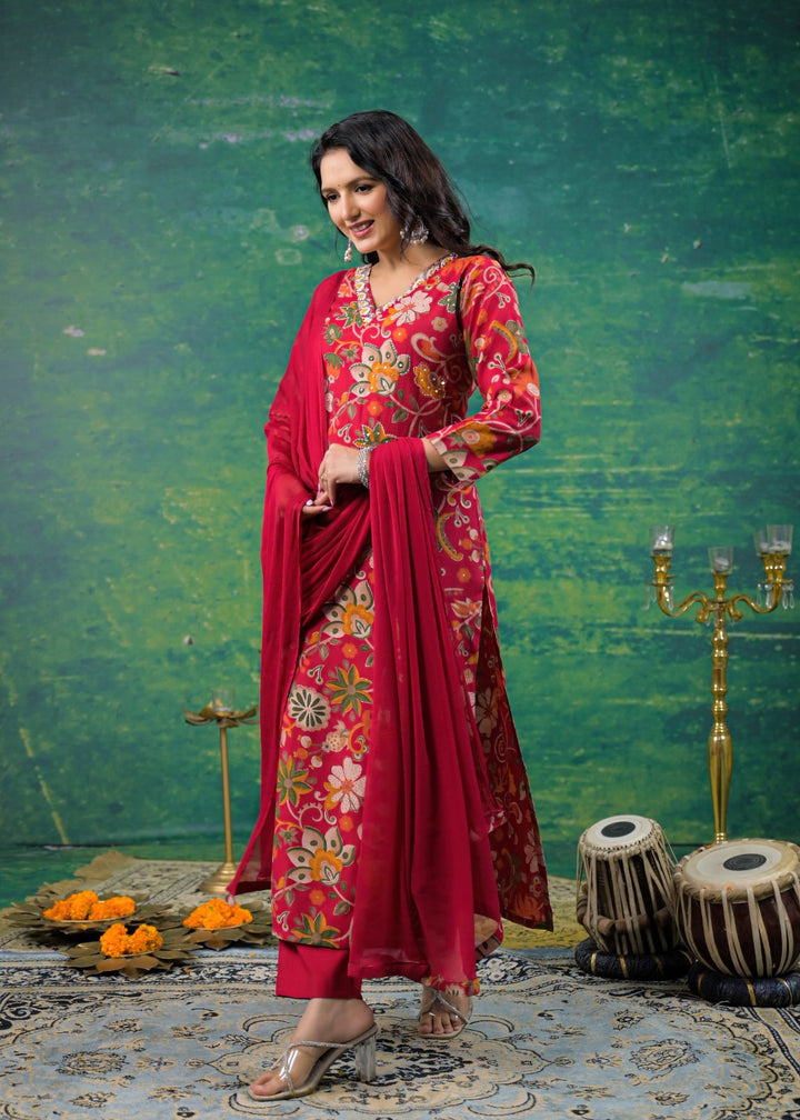 Shanti Jasper Printed Work Suit Set