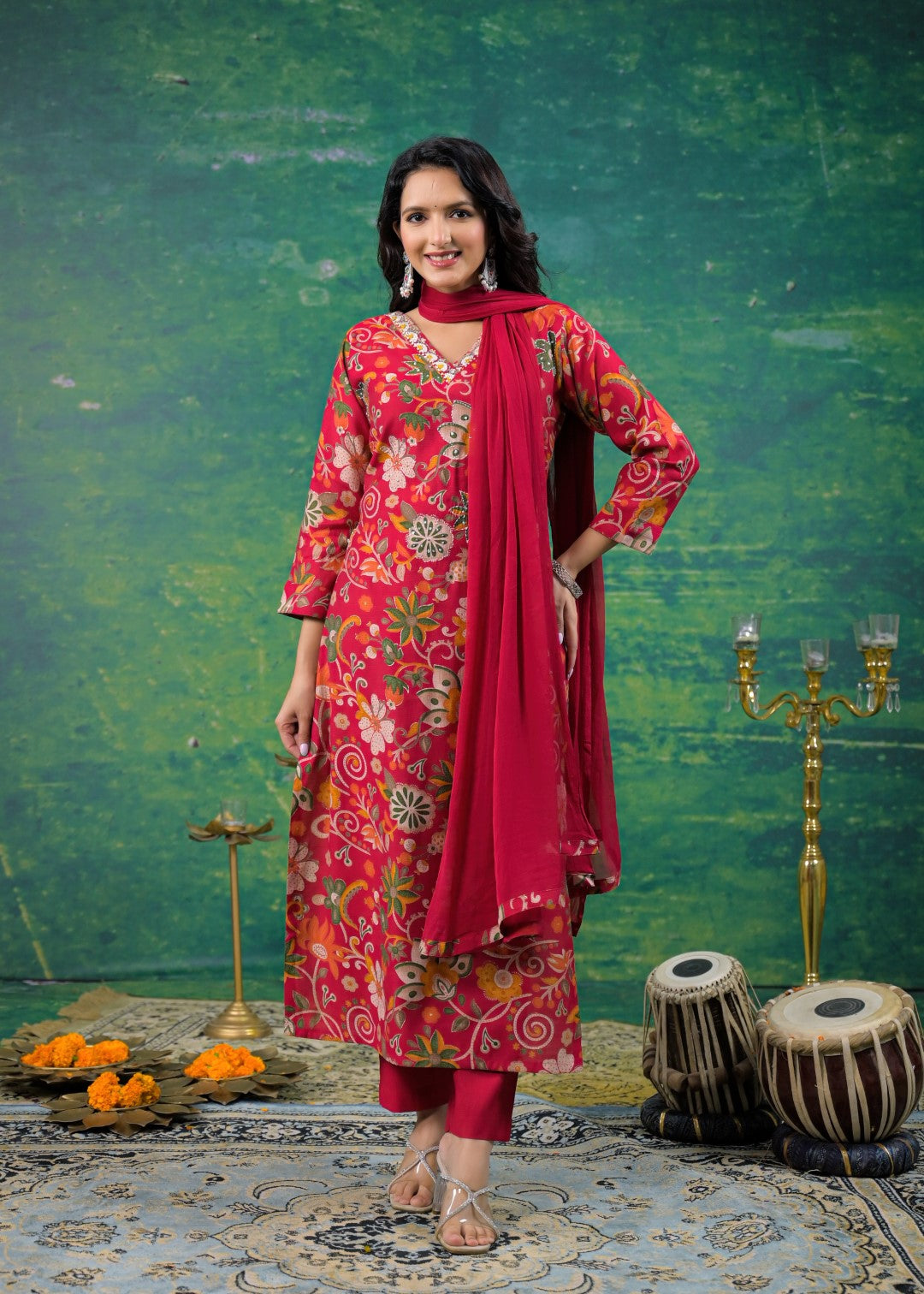 Shanti Jasper Printed Work Suit Set