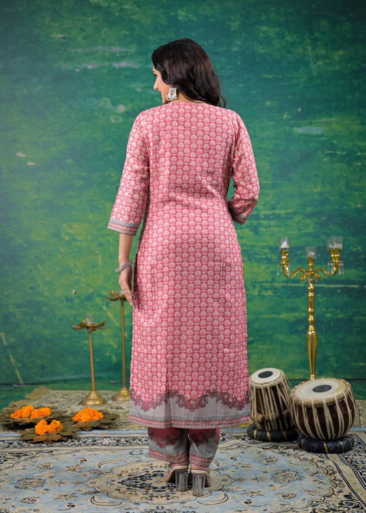 Dhvani Salmon Work Suit Set