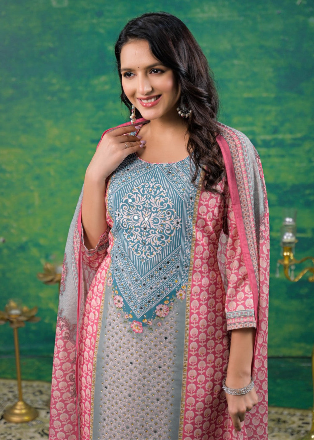Dhvani Salmon Work Suit Set
