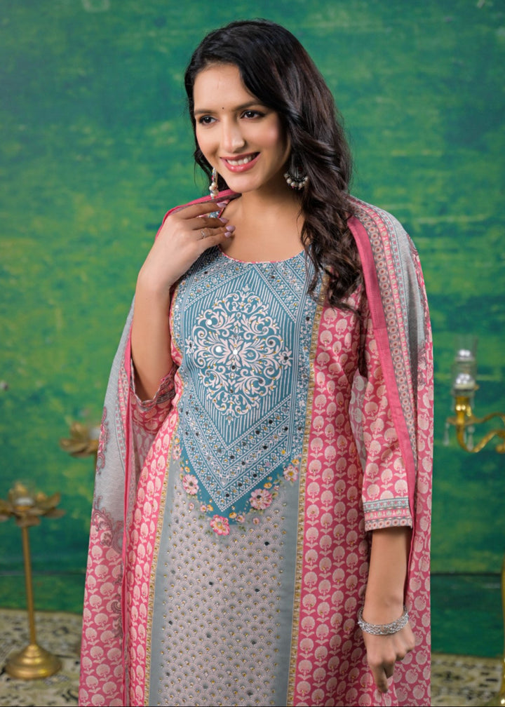 Dhvani Salmon Work Suit Set