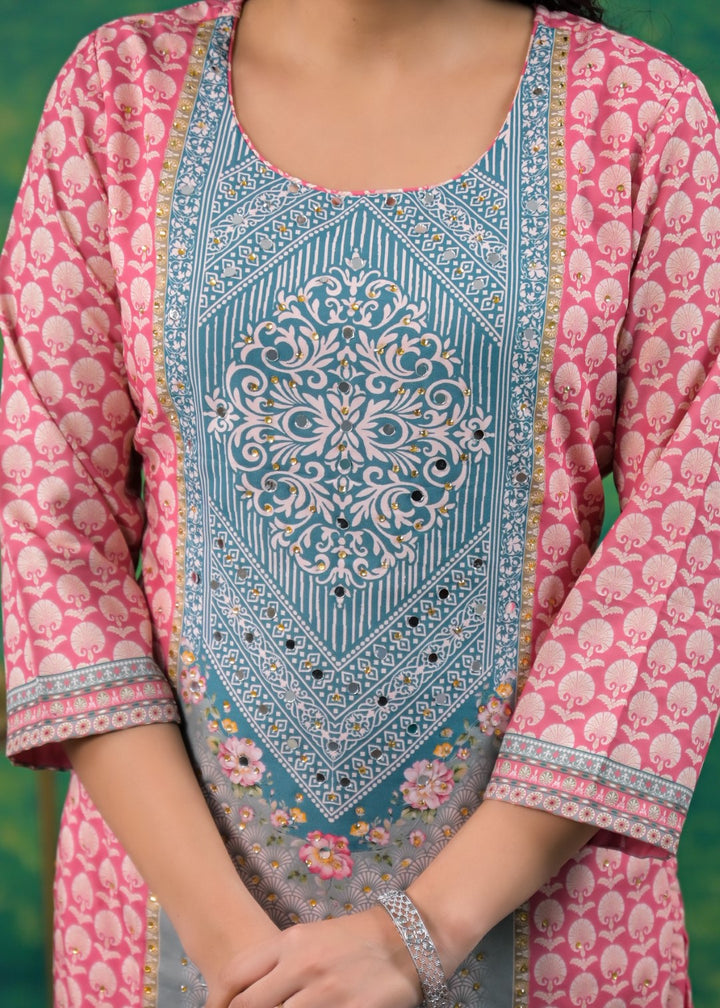 Dhvani Salmon Work Suit Set