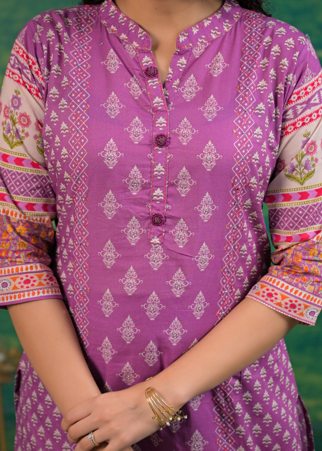 Shanti Orchid Printed Suit Set