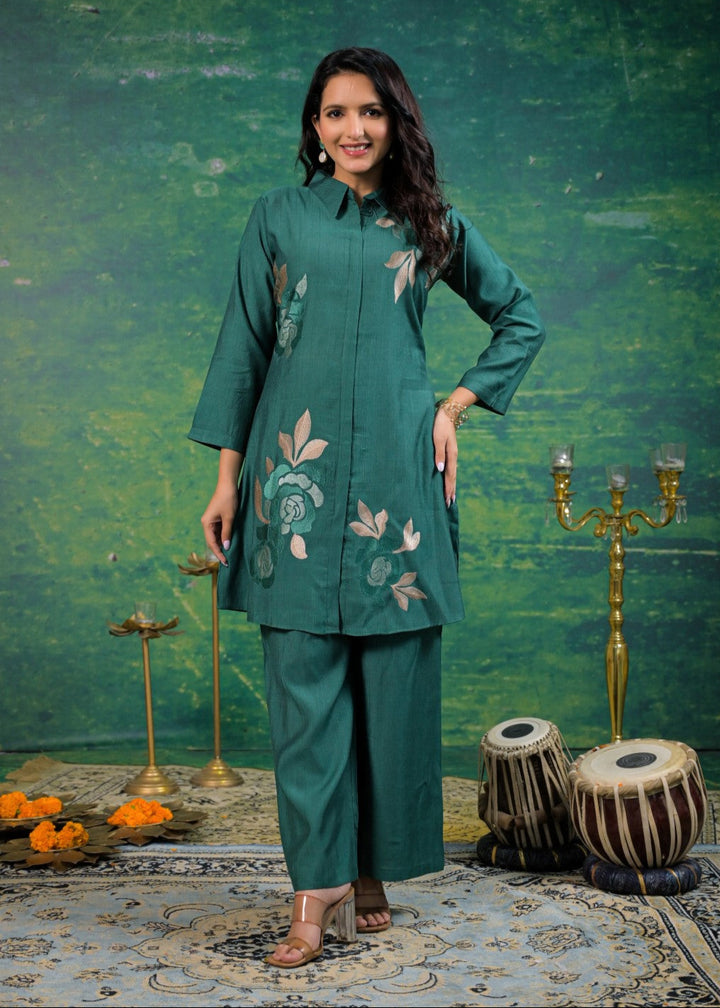 Shanti Viridian Embroidered Co-ord Set