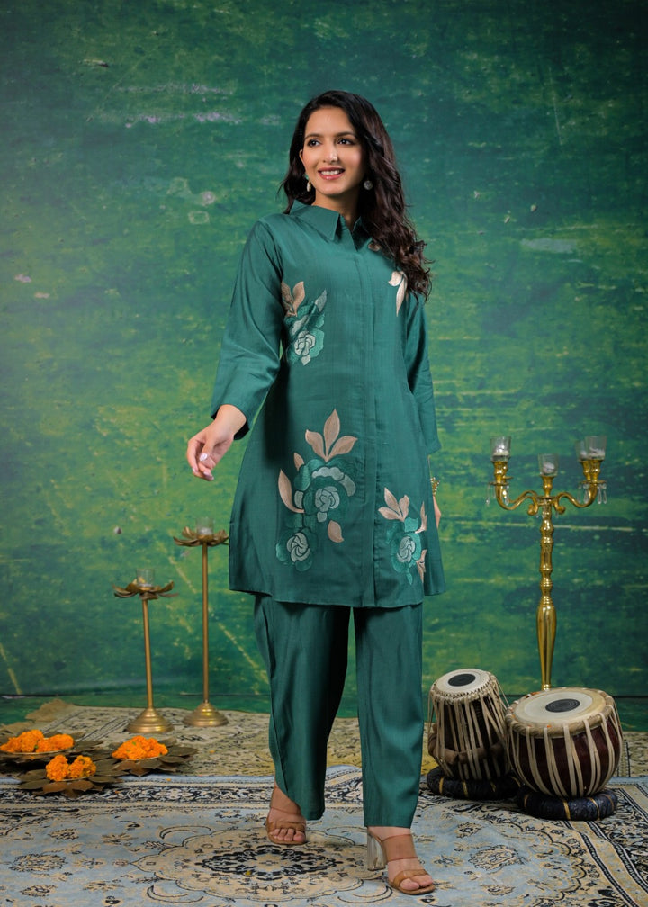 Shanti Viridian Embroidered Co-ord Set