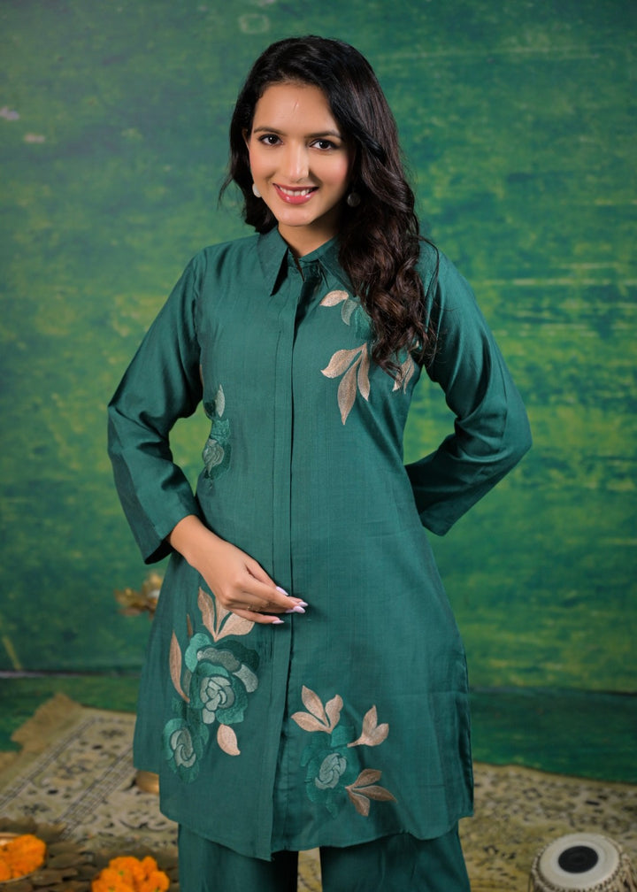 Shanti Viridian Embroidered Co-ord Set