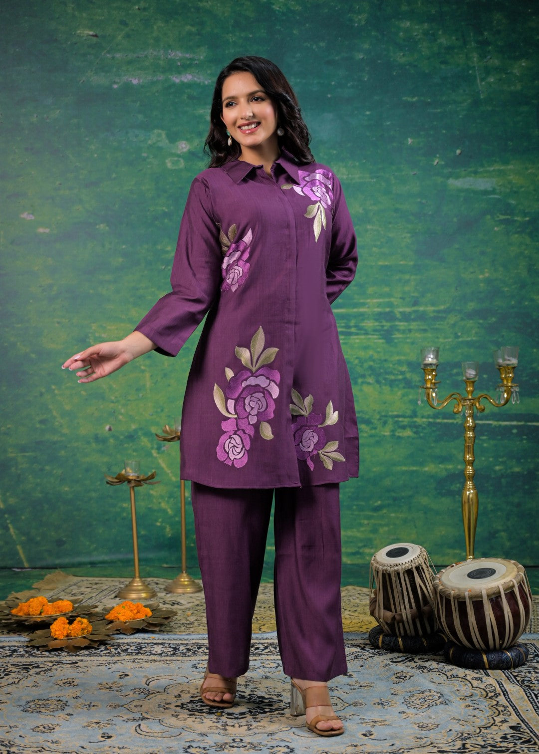 Shanti Voila Embroidered Co-ord Set