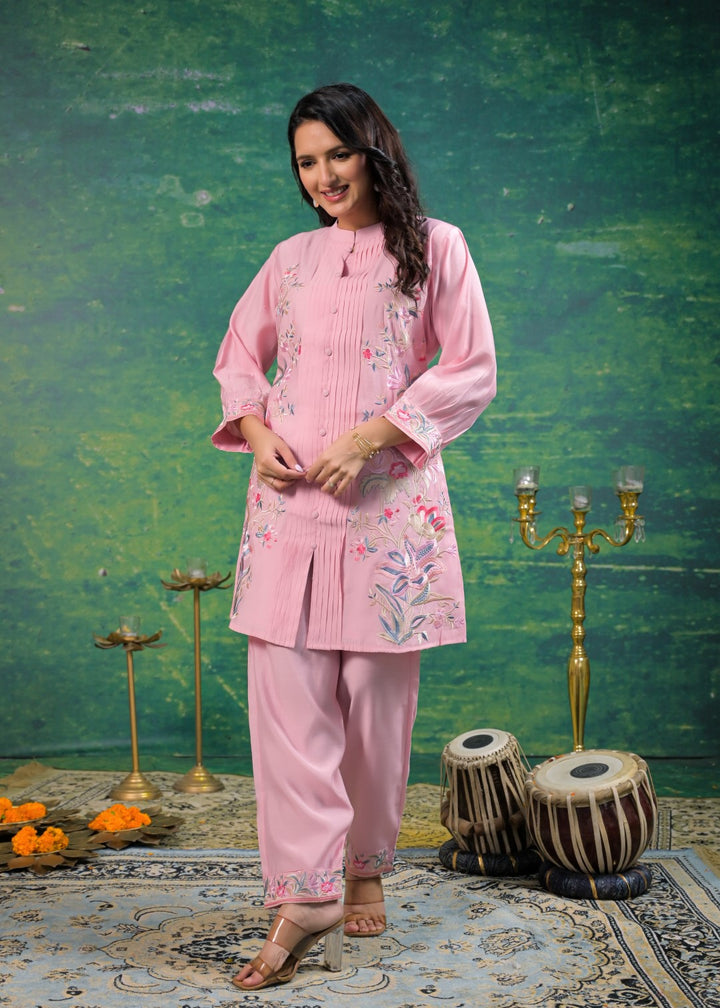 Pankhuri Rose Embroidered Co-ord Set