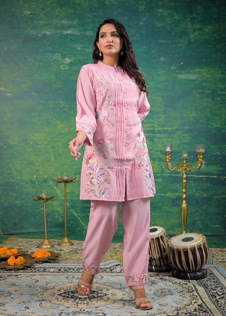 Pankhuri Rose Embroidered Co-ord Set
